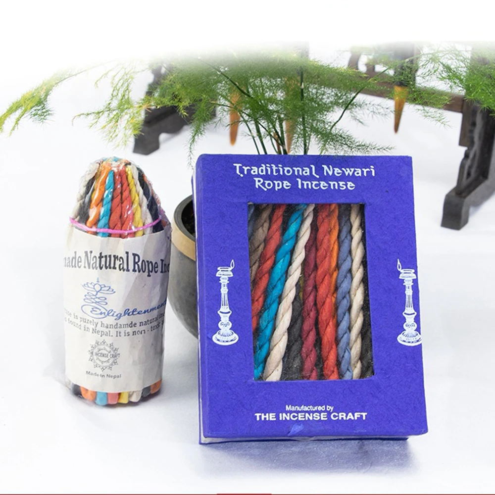 Nepali Handmade Rope Incense, Yoga Calming Meditation Incense, Natural Herbal Tibetan Incense for Home Indoor Air Purification