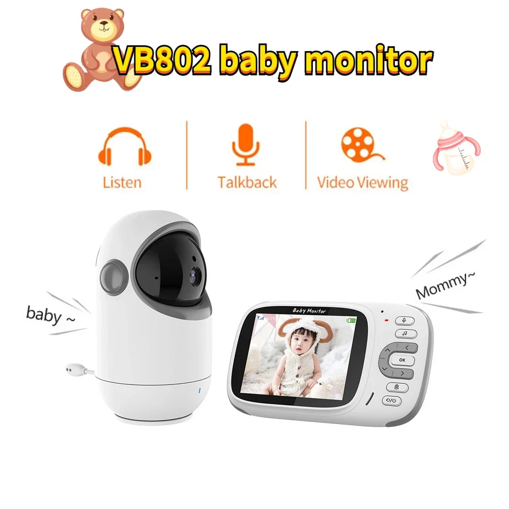 

VB802 Baby Monitor 3.2Inch LCD PTZ Video Surveillance Camera with Temperature IR Night Vision Mother Kids Babyphone Nanny Camera