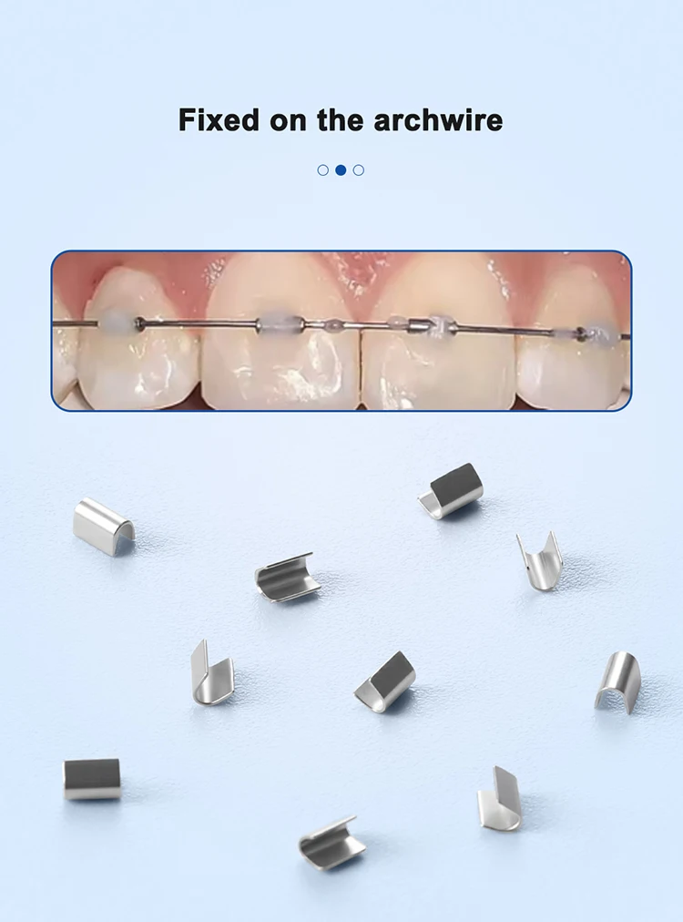 10 Packungen AZDENT Dental Orthodontic Crimpable Hooks, Edelstahl, geteilter Mini-Typ, zur Befestigung am Bogendraht, 10 Stück/Packung, Zahnmedizin – Detail 2