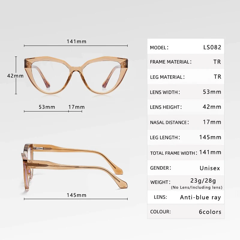 VCKA Anti Blue Photochromism Prescription Glasses For Parties,Women Outdoor Myopia Eyeglasses Customized Multifocal Version