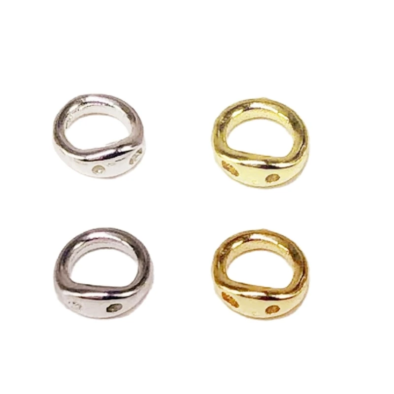 Stylish Double Hole Connector Rings Flexible Use Double Hole Connectors Handy End Beads Tips for Beading Accessories