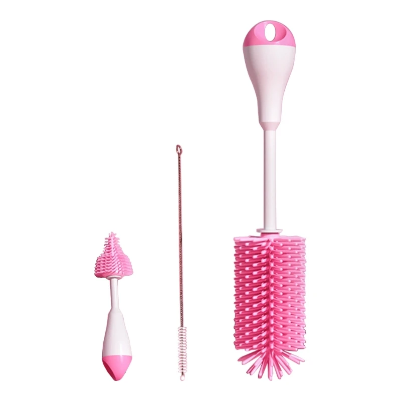 3 in 1 Bottle & Tool set Silicone Brush & Straw Cleaner Safe & Reusable Cleaning Tool set Lightweight Bottle Brushes set