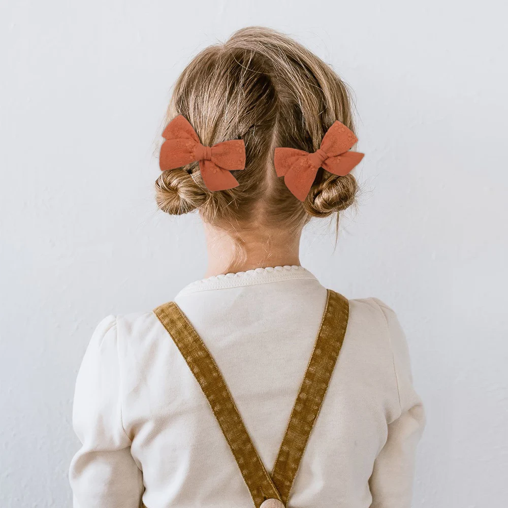 2 teile/satz süße Blumen druck Bowknot Haars pangen für süße Baby Mädchen Baumwolle Schleifen Haarnadeln Haars pangen Kopf bedeckung Kinder