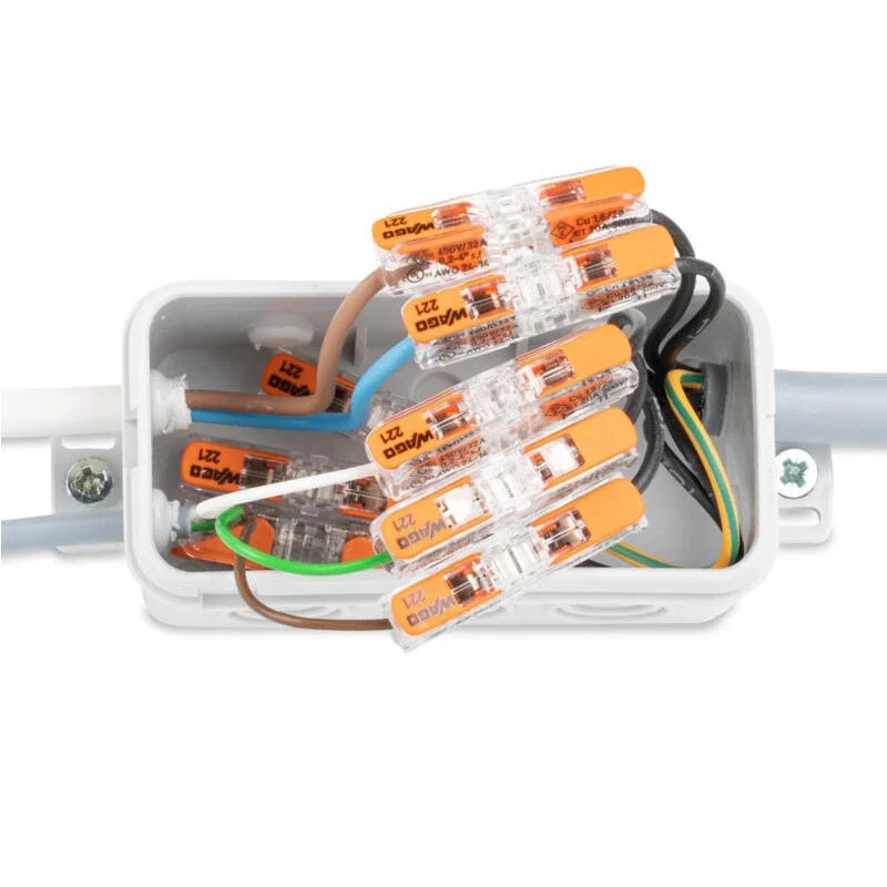 Wago 221-2411 موصل سلك ربط محطة الأسلاك المضمنة مع صواميل رافعة للاتصالات الكهربائية