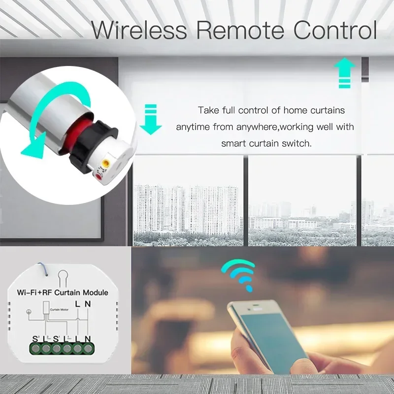 25mm akıllı tübüler motorlu elektrikli stor perde deklanşör perde motoru 38mm tüp Tuya Wifi RF perde anahtarı modülü alexa Google