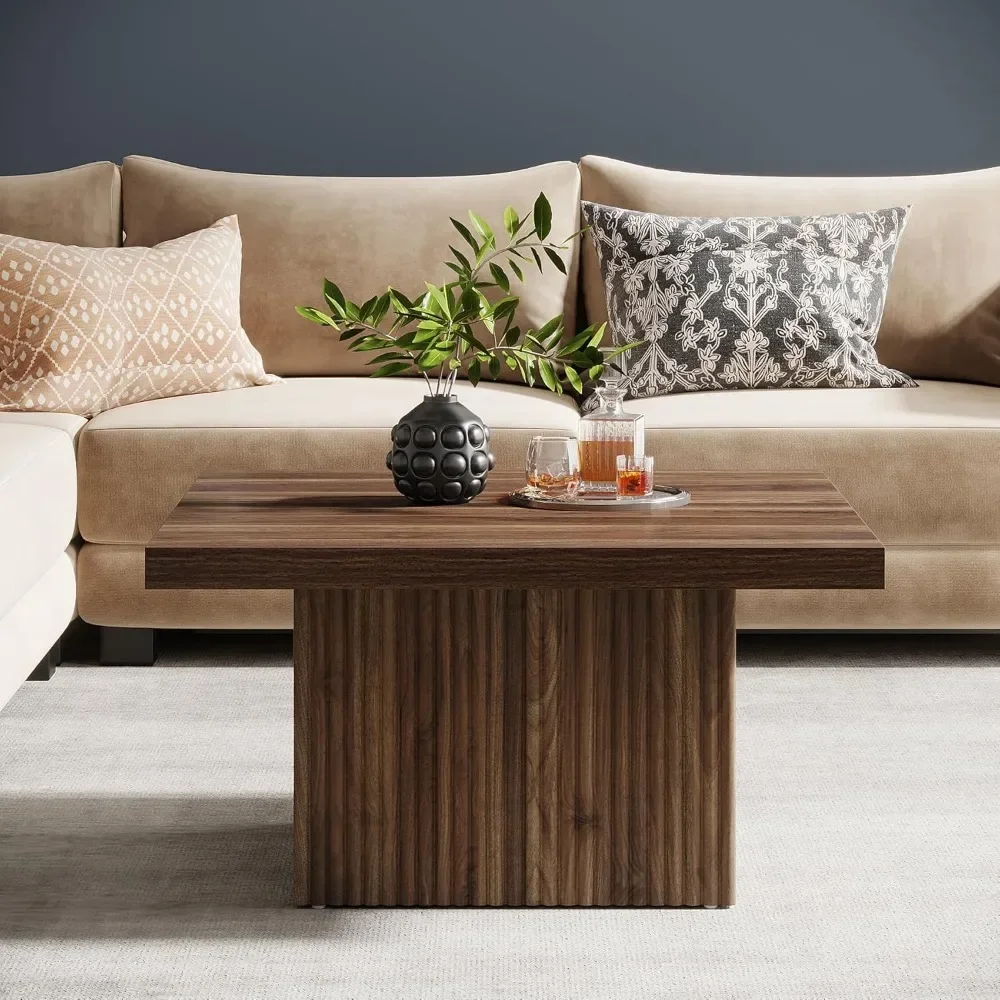 Square Coffee Table, 31.5-Inch Engineered Wood Coffee Table for Living Room, Vintage Brown Center Table