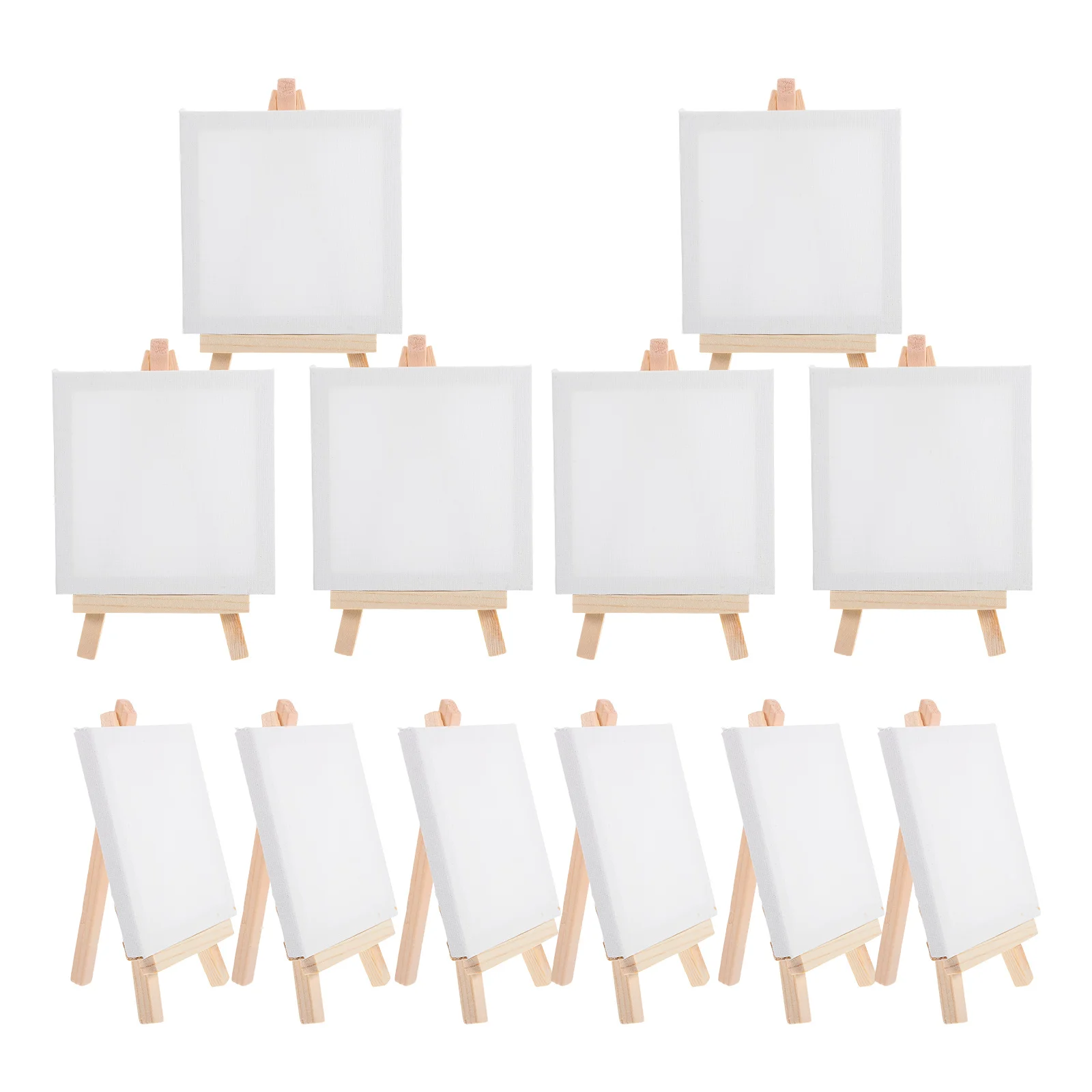 12 Pcs Desktop Children's Easel Multi-function Painting Canvas Paper DIY Blank Frames