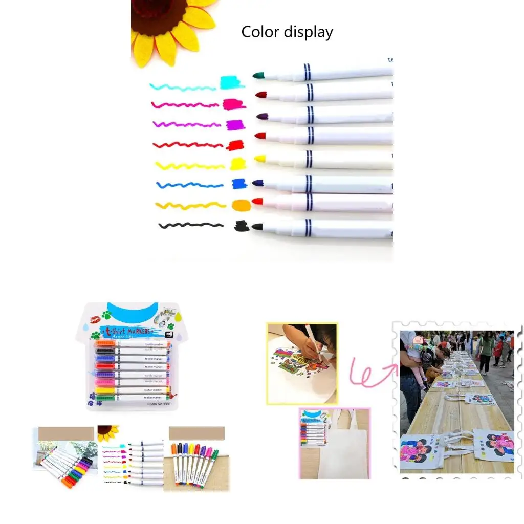  8Colors Fabric Markers Pen,Permanent Fabric Paint Pens Art Markers Set Fine Tip,for Canvas, Bags, T-Shirts, Sneakers