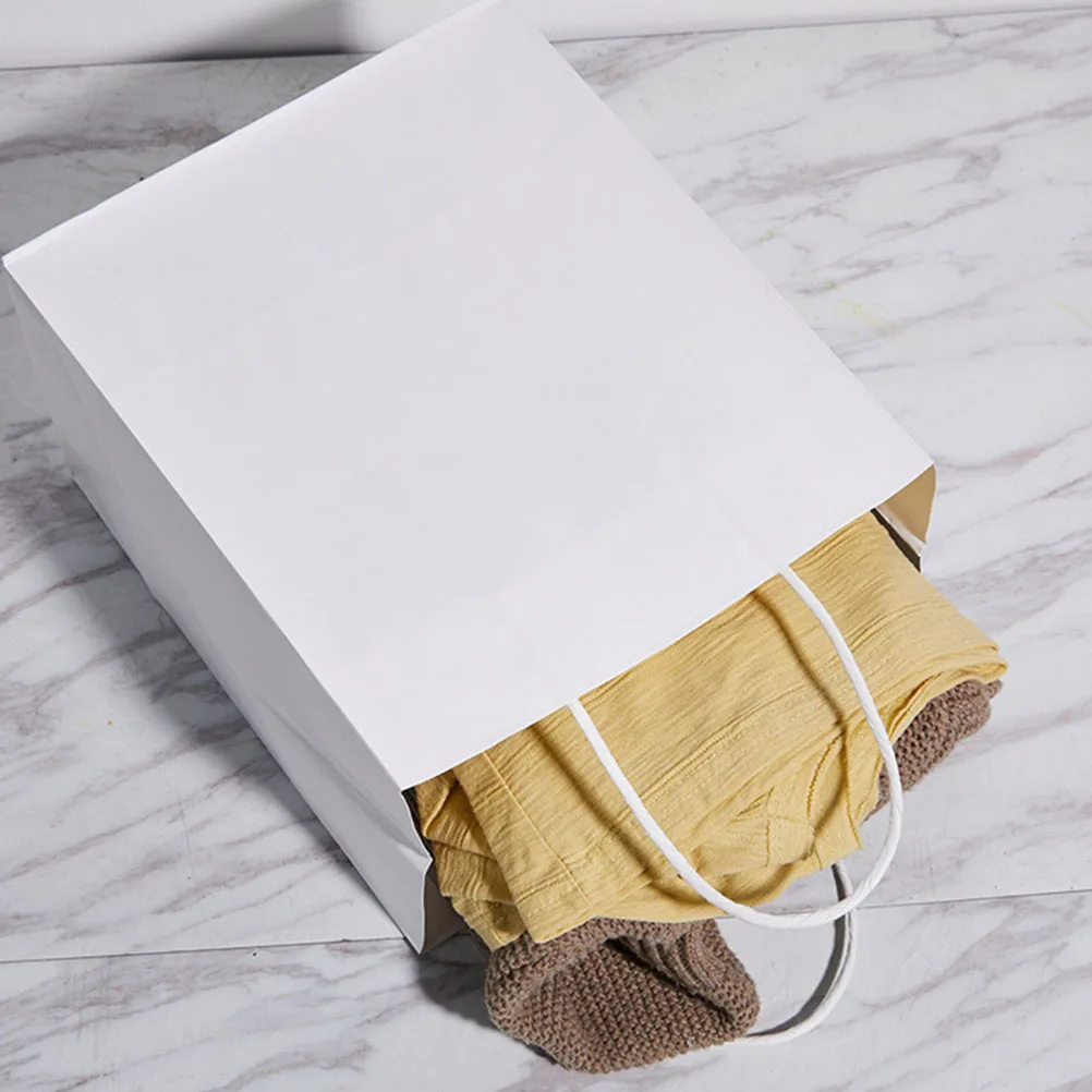 

10Pcs Disposable Gift Paper Bags Heavy Duty Takeaway Containers for Bakery Snacks Drinks Outdoor Dining Convenience