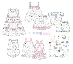 Summer beach series baby girl clothes Toddler boys outfits newborn baby clothes short sleeve shorts set newborn rompers