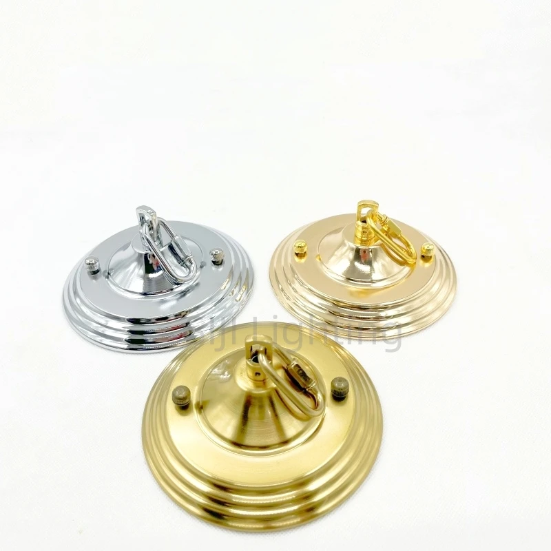 Copper Color Ceiling Plate Iron Ceiling Rose with Connecting Buckle Metal Ceiling Canopy 14cm Iron Lamp Base Chandelier Fittings
