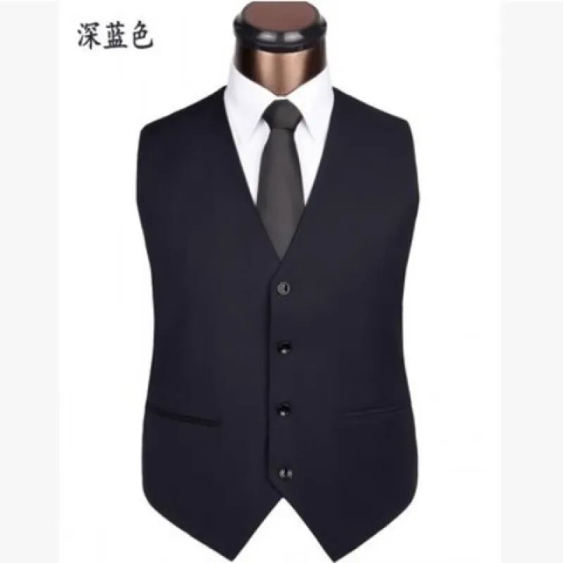 M7785 middle-aged and elderly groom suit vest vest free ironing men's vest Korean version slim waistcoat vest