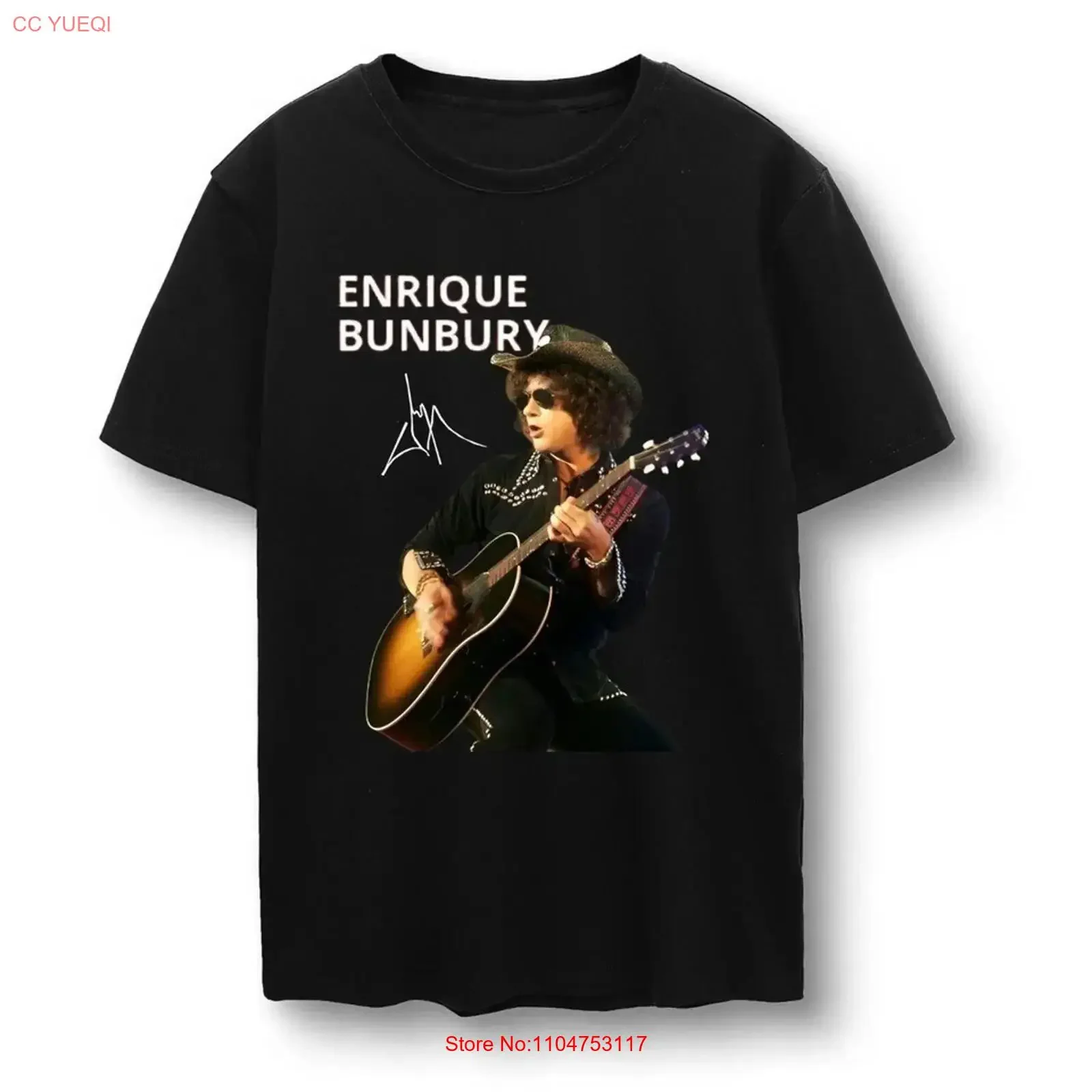 Camiseta Negra Enrique Bunbury Singer QM87354, Estilo Vintage, Lavada, Cómoda, Elástica, Ropa de Diseñador, Suave, Ligeramente Elástica