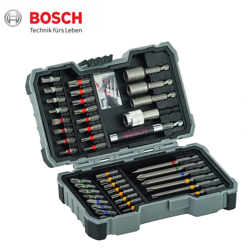 Bosch-Kit d\'embouts de tournevis, jeu de douilles, tournevis et accessoires de perceuse, 43 pièces