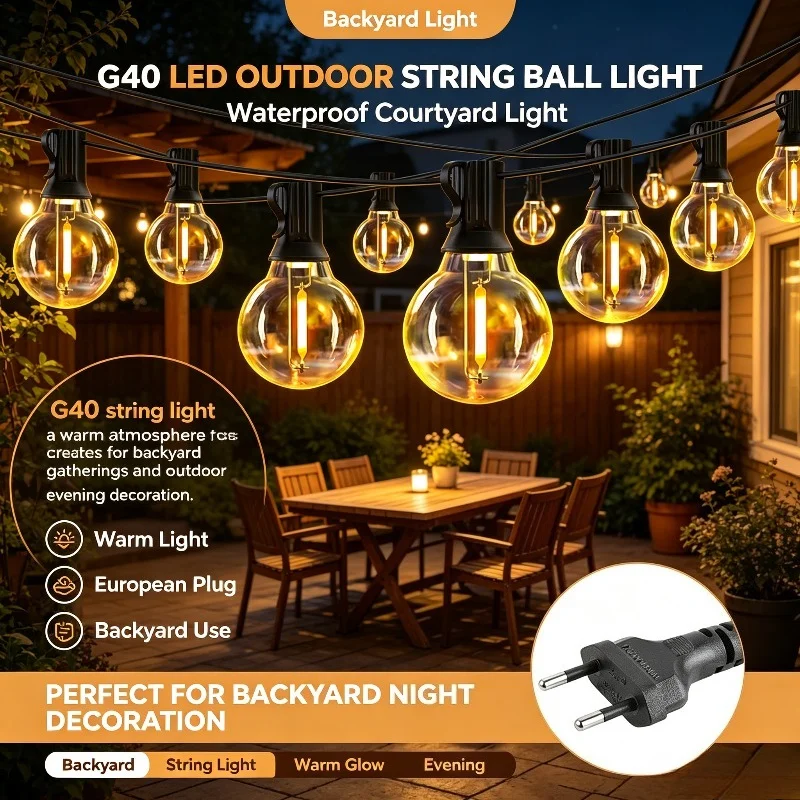 G40 LED Outdoor String Ball Li - Outdoor Lighting Waterproof review and price