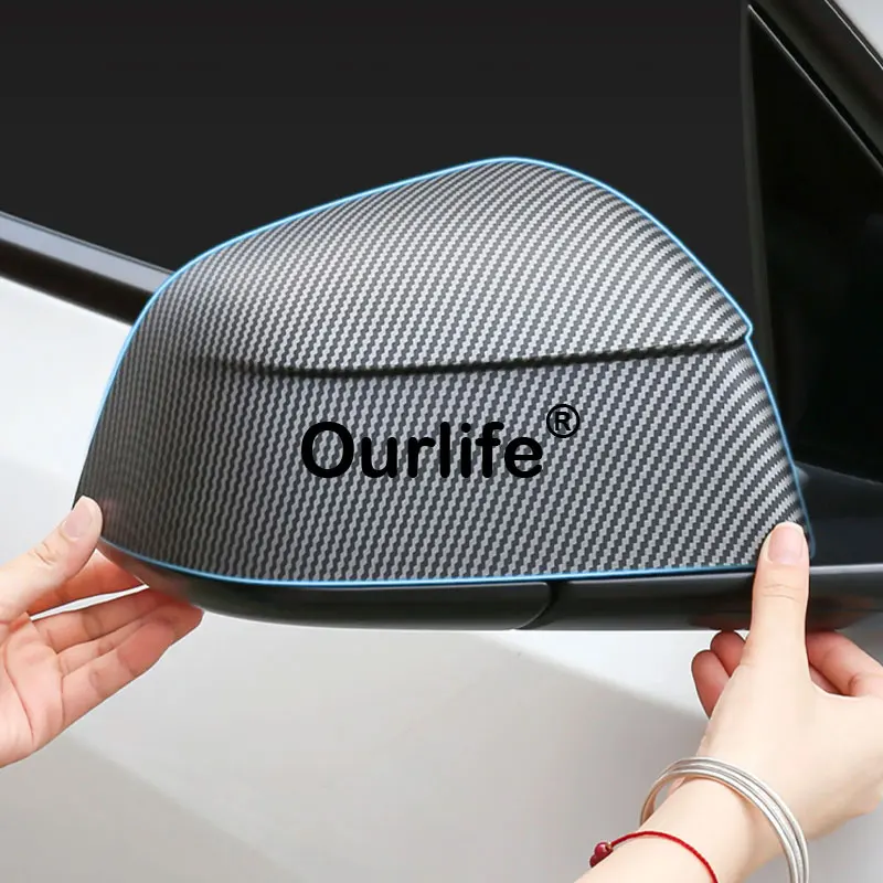 For Tesla Model YL 2026 2027 Carbon Fiber Look ABS Mirror Decorative Car Side Mirror Protective Cap Modification Accessories view 4