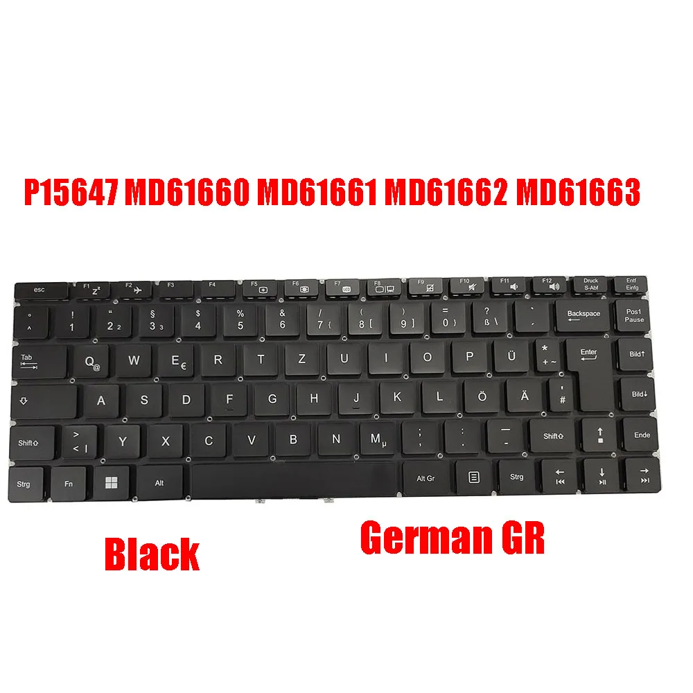 Laptop Keyboard For MEDION AKOYA P15647 MD61660 MD61661 MD61662 MD61663 Black Without Frame German GR