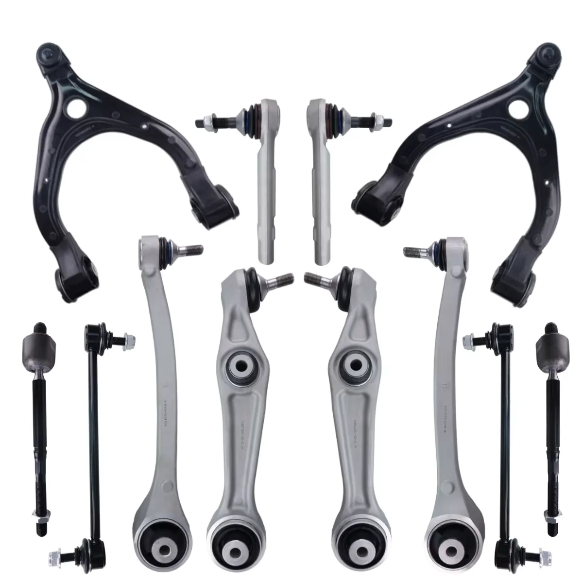TOPICKSAP 12PCS Suspension Front Lower Control Arm Ball Joint Stabilizer Link Tie Rod End Kits for Tesla Model X 2015 - 2022