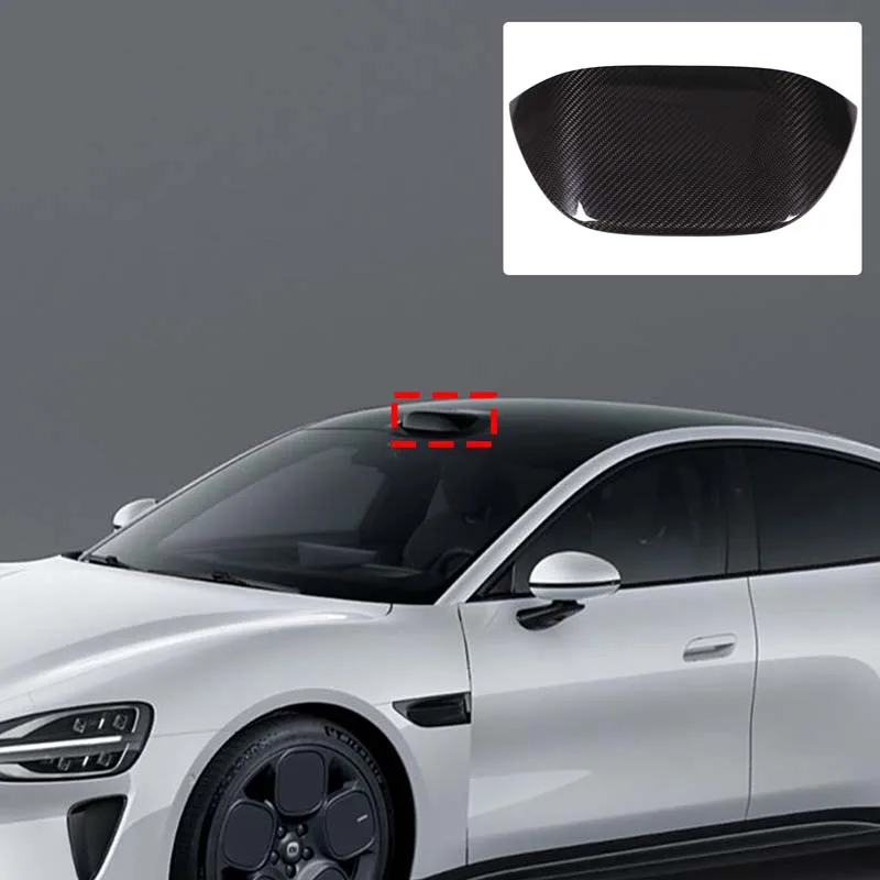 

For 2024+ Xiaomi SU7 front roof camera decorative cover Automotive decoration accessories Real carbon fiber 1pcs
