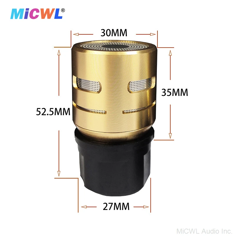 НОВЫЙ кардиоидный динамический микрофон, золотой капсульный картридж, сердечник для беспроводного проводного портативного устройства, совместимый BBS ABS Audio