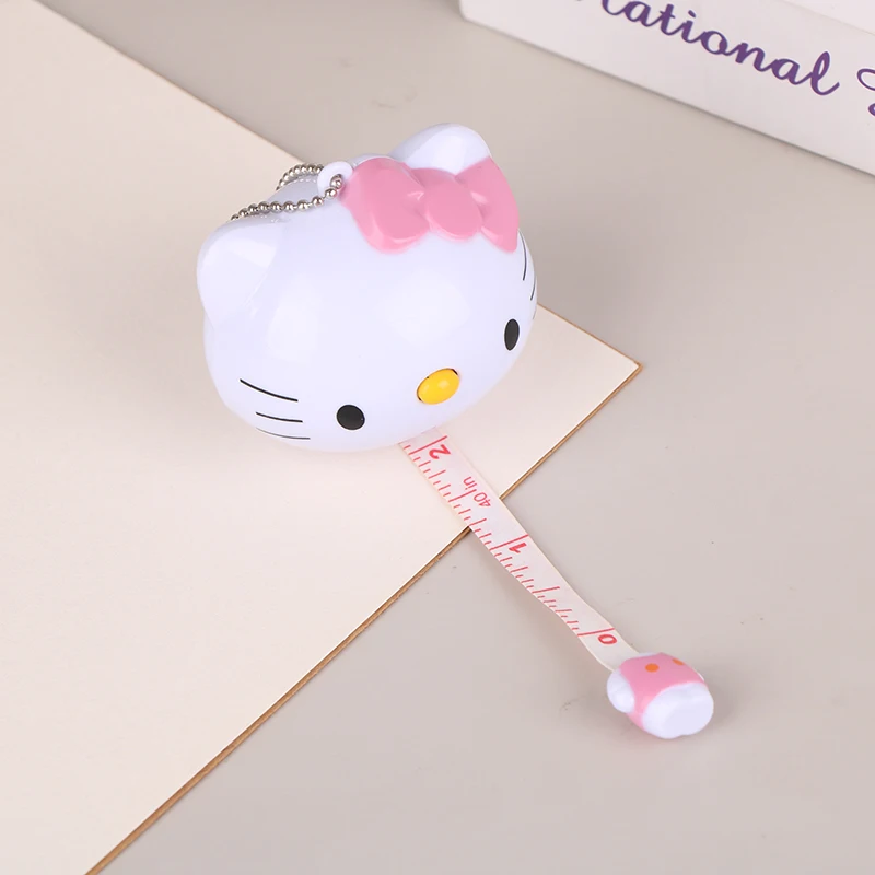 Sanrio-Regla suave para medir el cuerpo, bonito colgante de llave, mochila, herramienta retráctil, regalo