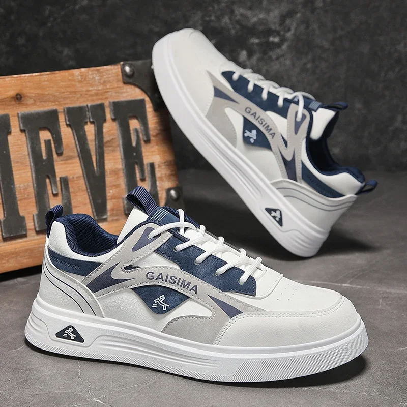 

Оригинальная обувь для скейтбординга для мужчин, удобные кожаные повседневные кроссовки, мужские кроссовки, уличная нескользящая спортивная обувь на платформе, мужская спортивная обувь