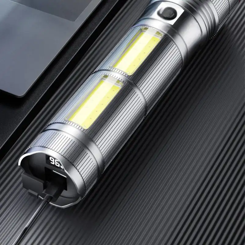 Portable Powerful Long Range Flashlight 4 Modest LED Aluminium Alloy Tactical Flashlights USB Rechargeable waterproof Torch