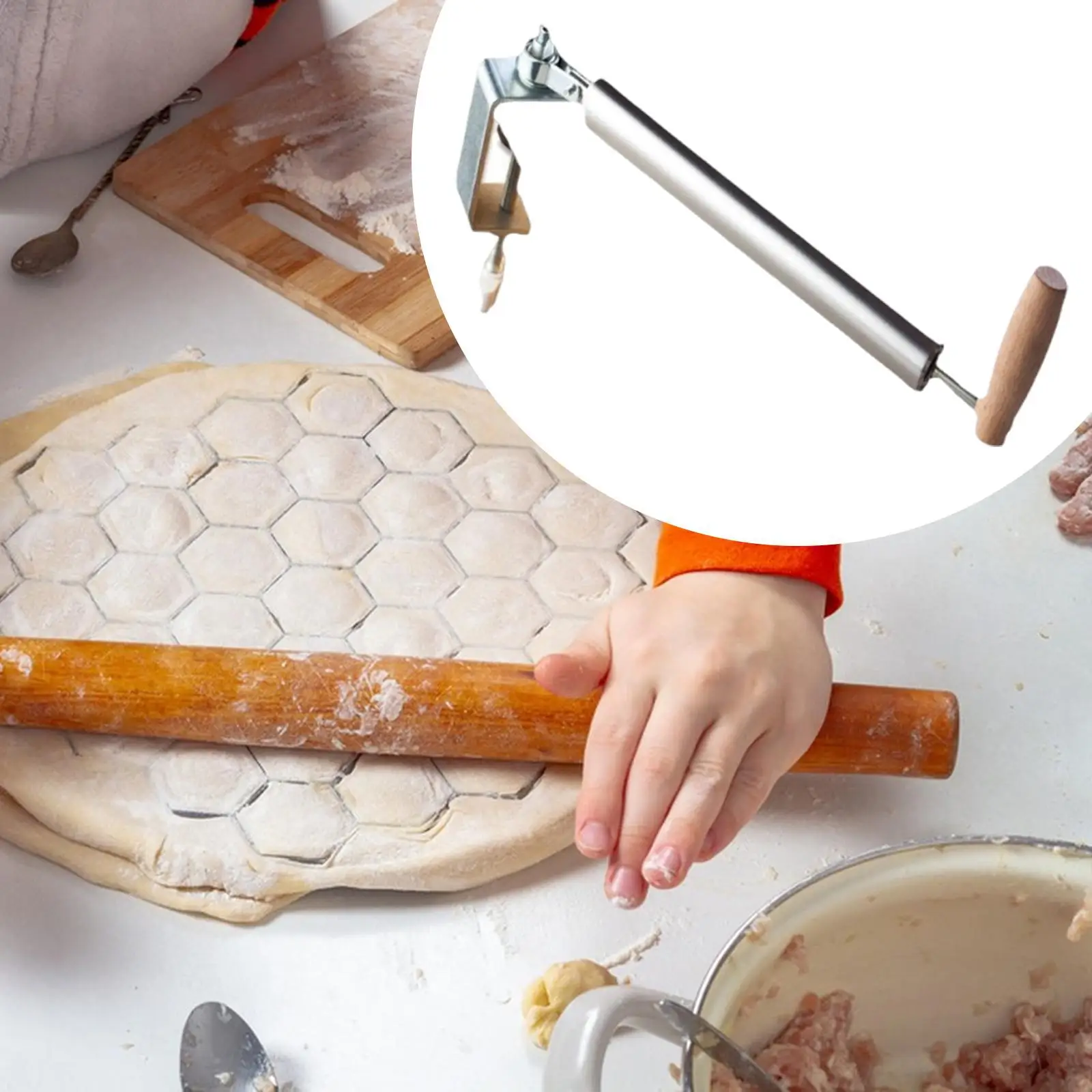 

Rolling Pin Stainless Steel Handheld Essential Baking Supplies Pizza Dough Roller for Fondant Ravioli Baking Bread Pastry Dough