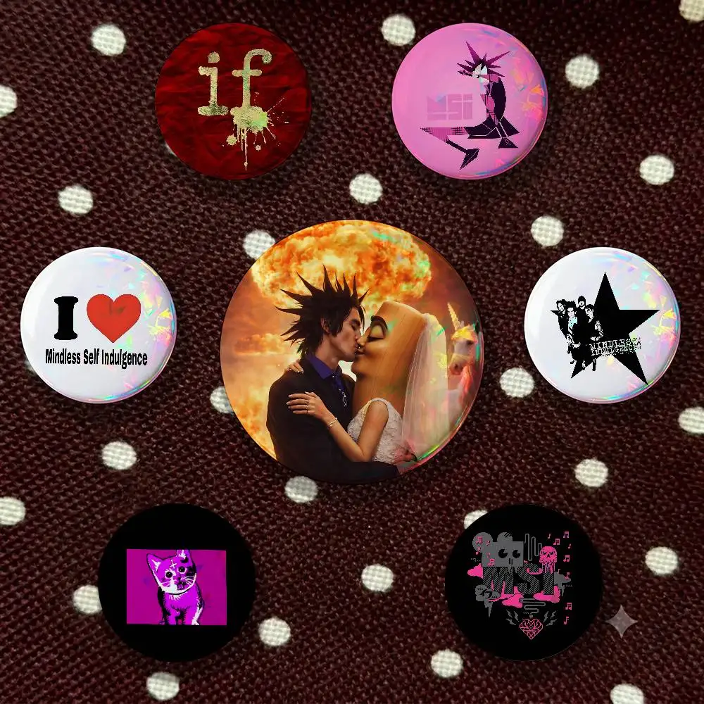 MSI M-Mindless Self Indulgence 58mm Badge Brooches on Backpack Clothes Handmade Round Enamel Pins for Jewelry