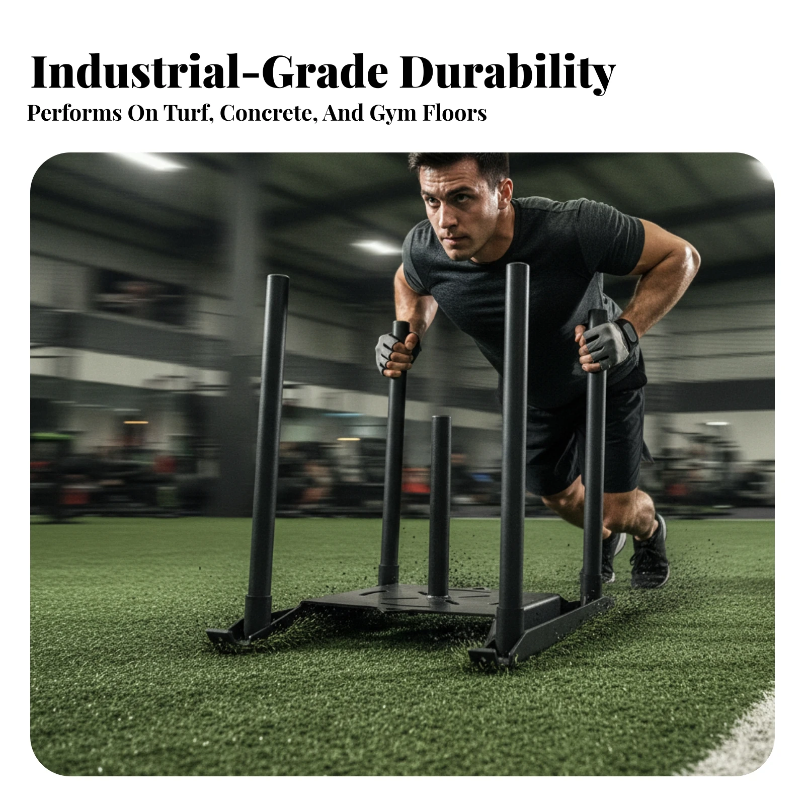 Sled Push Training Carriage Heavy-Duty Push Sled with Upright Posts Fitness Equipment Compact Sturdy for Athletes