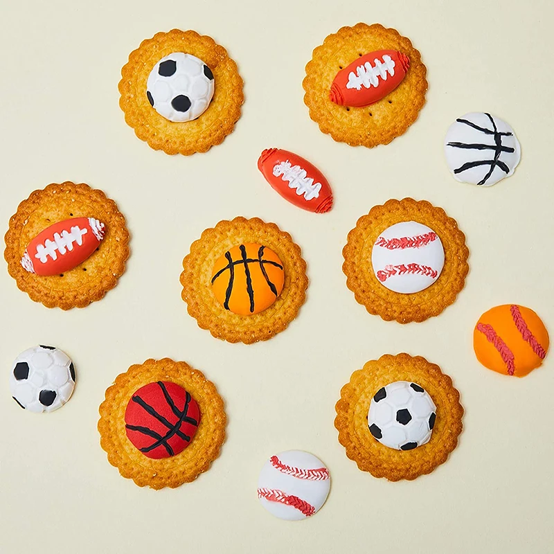 Sports Ball Cake Decoration Silicone Mold Football Basketball Baseball Rugby Fondant Mould For Keychain Chocolate Cupcake Topper