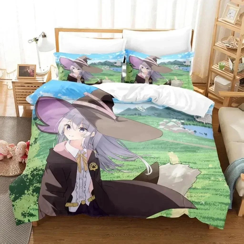 

3D Print Anime Girl The Journey Of Elaina Bedding Set Duvet Cover Sheet Pillowcase Bed Full Queen King Size Comforter Bedroom
