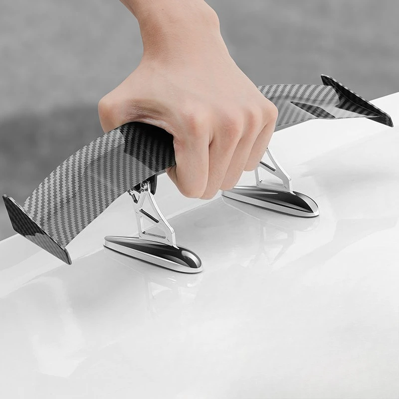 Mini car tail modification universal adhesive personalized carbon fiber pattern hole cool and beautiful car exterior decoration