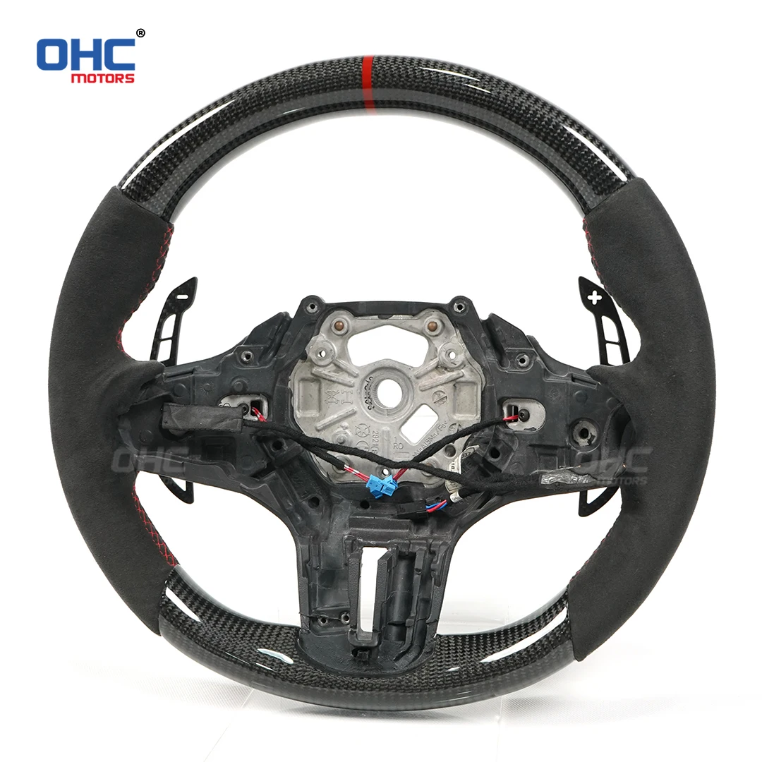 عجلة قيادة من ألياف الكربون OHC من الجلد الكانتارا لعجلة القيادة BMW G20 مع محولات المجداف #3