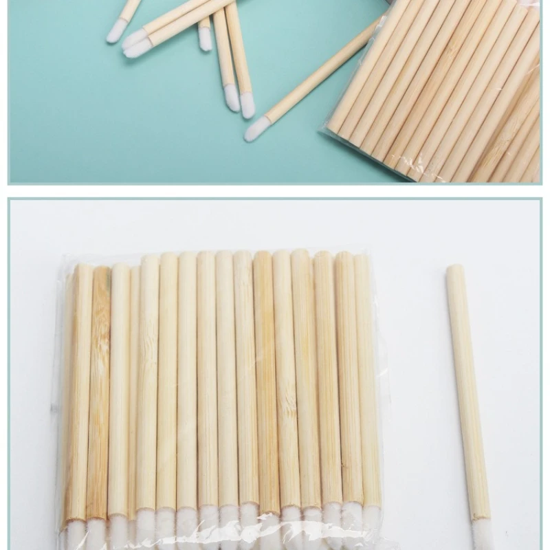 50/100pcs Brushes Bamboo Lipstick Handle Lip Brushes Extension Accessories  Lip GlossWands Applicator Makeup Tool For Eyelashes