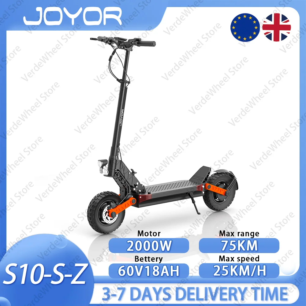 Scooter elettrico con motore JOYOR S10-SZ da 2000 W, batteria da 60 V 18 Ah, portata massima 75 km, velocità 25 km/h, pneumatici fuoristrada da 10 pollici