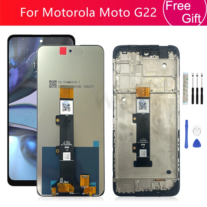 For Motorola Moto G22 LCD Display Touch Screen Digitizer Assembly With Frame XT2231-2 Display Replacement Repair Part 6.3