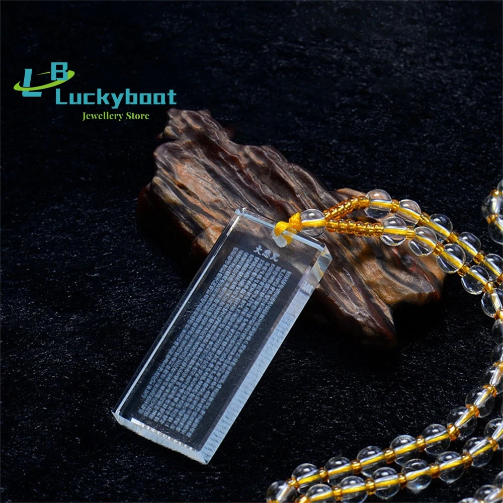 

Crystal Shurangama Mantra Pendant Prajna Paramita Heart Sutra Great Compassion Necklace