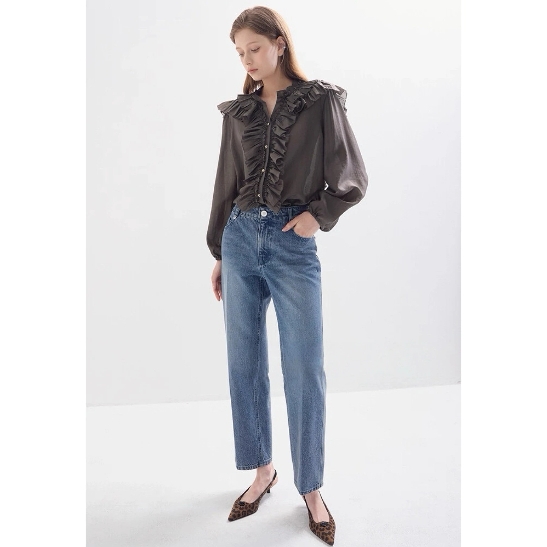 

Ele Long Sve V-Ne Lemon Cheese LAN25 irt Sli Деревянные уши Дизайн для похудения Faionable Commute Sle Хлопок ...