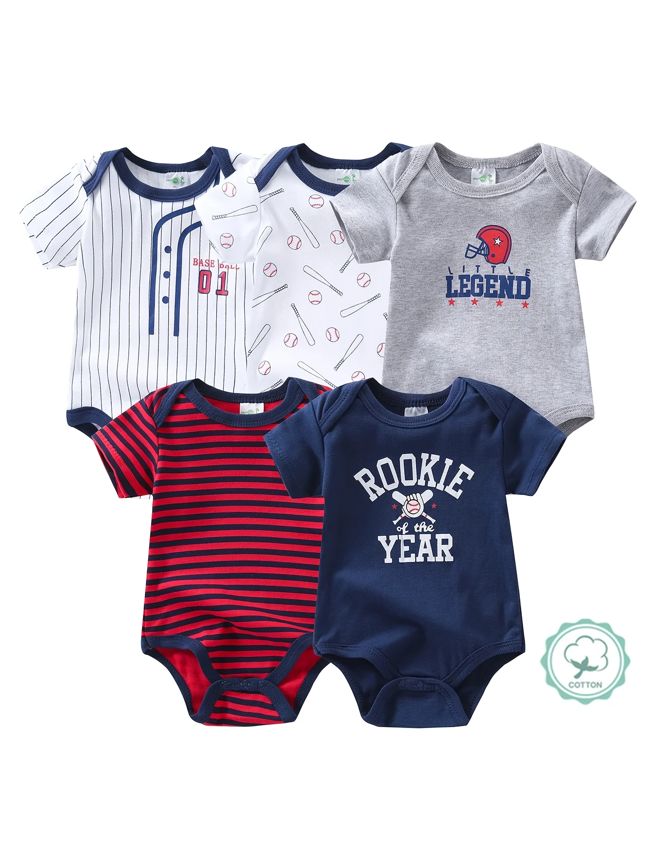 Baby Boy Cotton Romper 5 pc Set 1