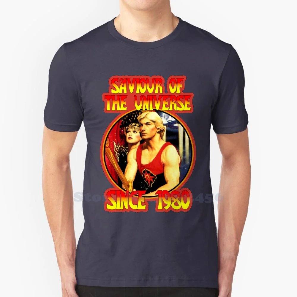 Saviour Of The Universe 100% Pure Cotton T-Shirt Flash Gordon Hawk City Mongo Ming 1980S Retro Classic Scifi Sci Fi