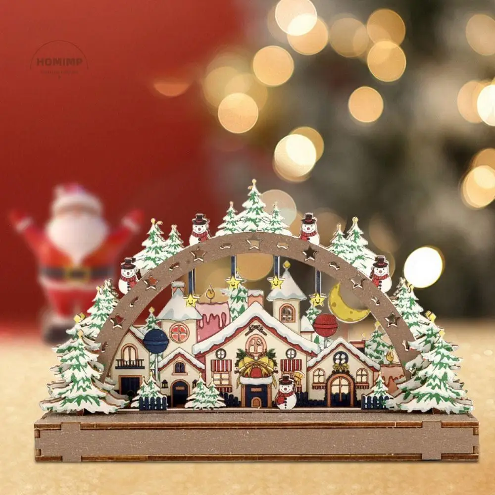 

Santa Claus Christmas Wooden Ornament Handmade Xmas Tree Xmas Village House Christmas Handicraft Decorative