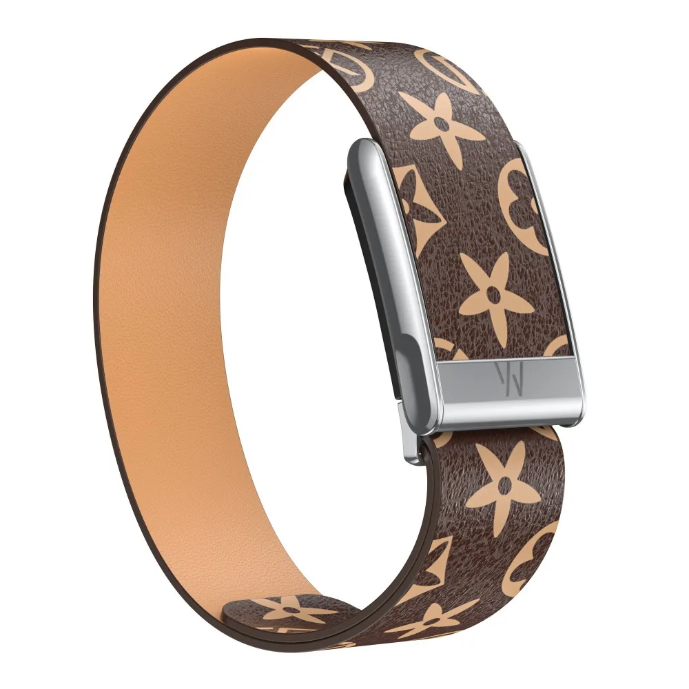 For WHOOP 5.0 MG Leather Wristband With Metal Frame Integrated Sport Strap Fashion Fitness Replacement Band