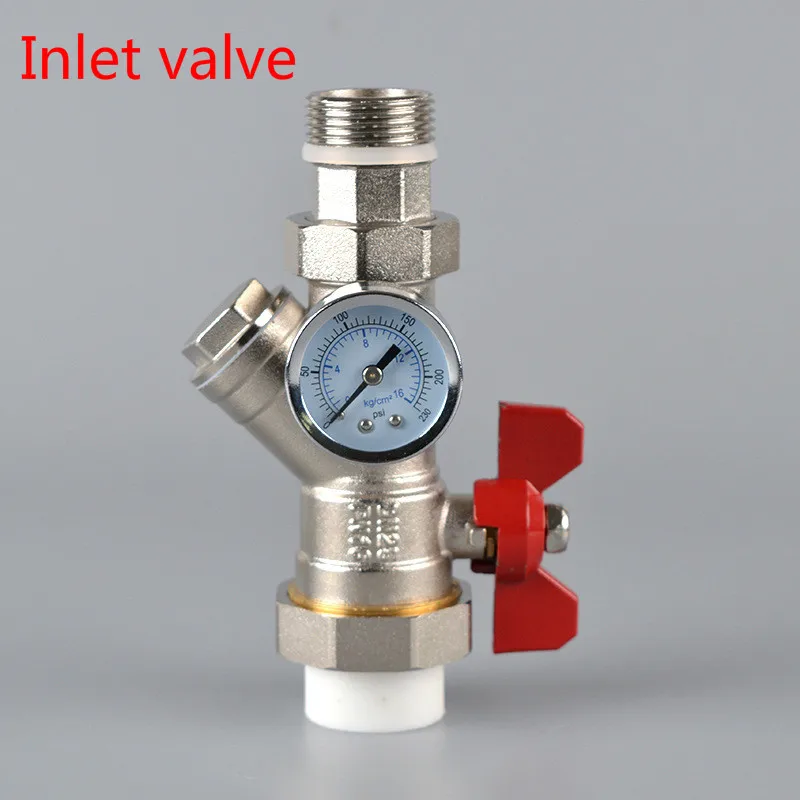 Brass Floor Heating Ball Valve DN25 Integrated Water Filter Water Pipeline Shut-off Control Valve Accessories