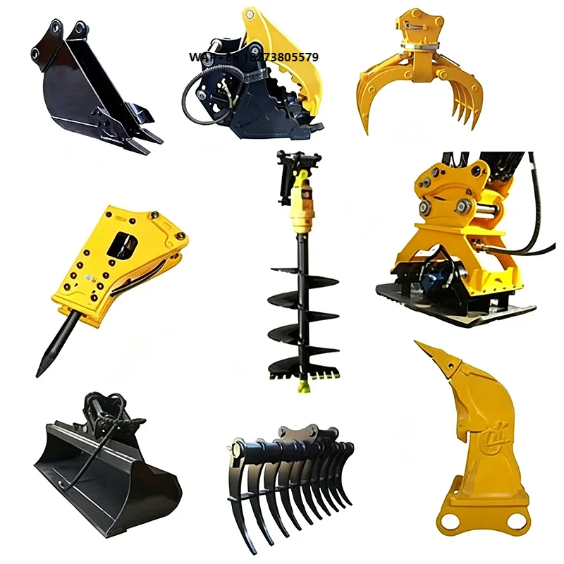 Small Construction Machinery Mini Excavator Hydraulic Bucket Ripper Auger Attachment Excavator Accessories for Mini Excavator