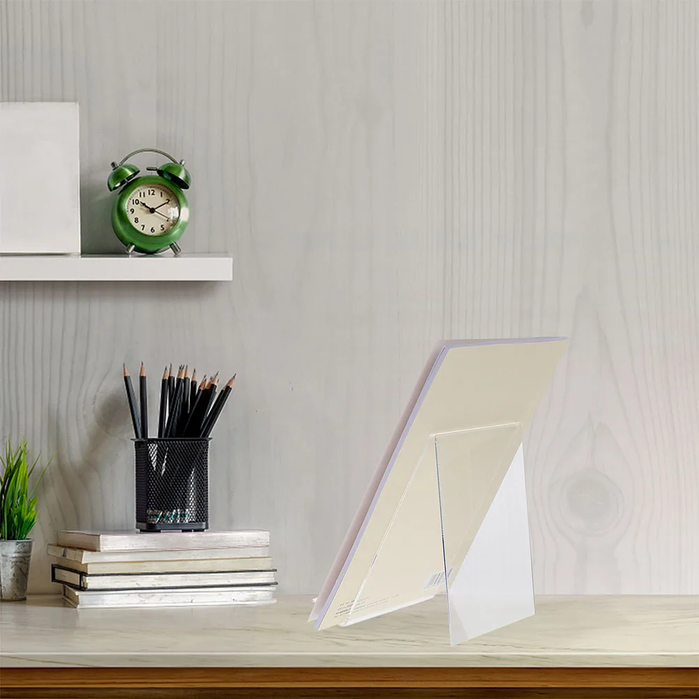 

6 Pcs Acrylic Display Rack Book Files Notebooks Home Office Accessory Transparent Bracket St Oblique Holder Durability Practical
