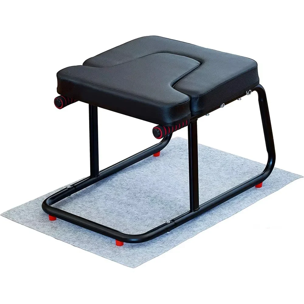 Yoga Inverted Stool Home Fitness Inversion Chair, Inversion Yoga Headstand Bench With Felt, Ring And Bands For Family Gym
