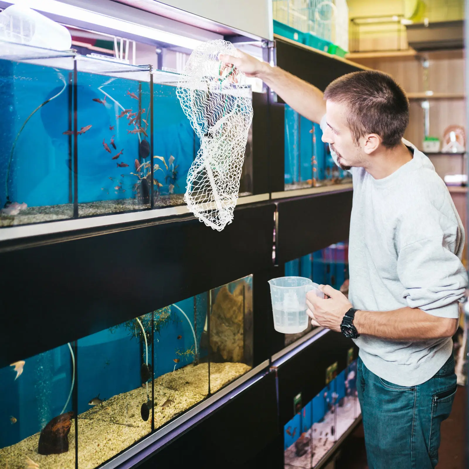 40x20cm Nylon Fish Tank Lid Cover Mesh Net for Aquarium Escape Prevention Breathable Clear Viewing Protective Top Cover Netting