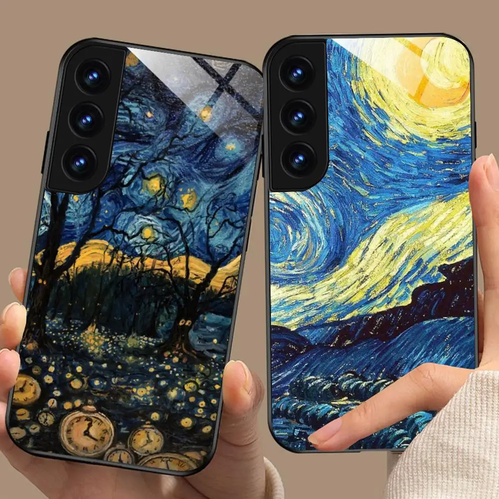 Abstract Oil Painting Phone Case for Samsung Galaxy S26 S25 S24 S23 S22 S21 S20 Note20 Plus FE Ultra Glass Protective Cover