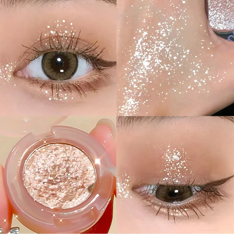 6 cores textura de batata paleta de sombra pérola diamante brilho monocromático highlighter iluminar olhos brilhantes maquiagem cosméticos